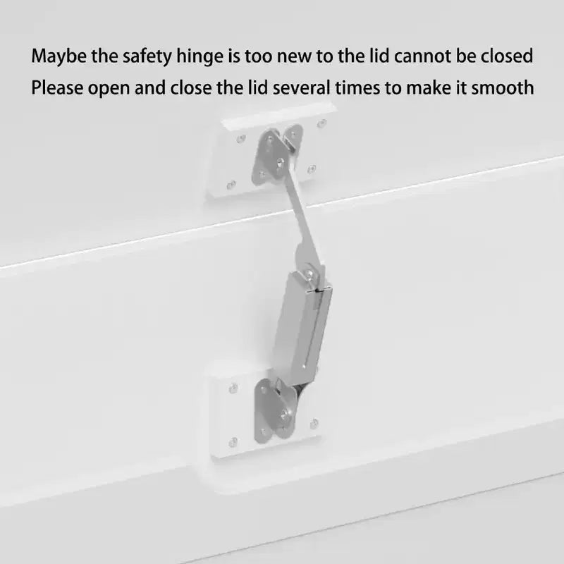 Baule portagiochi in legno per bambini con coperchio con cerniera di sicurezza – Marrone / Grigio / Bianco