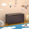 Kids Wooden Toy Box Storage with Safety Hinged Lid for Ages 2+ (White)