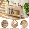 Consolle da ingresso a 2 livelli con 3 cassetti in rattan beige