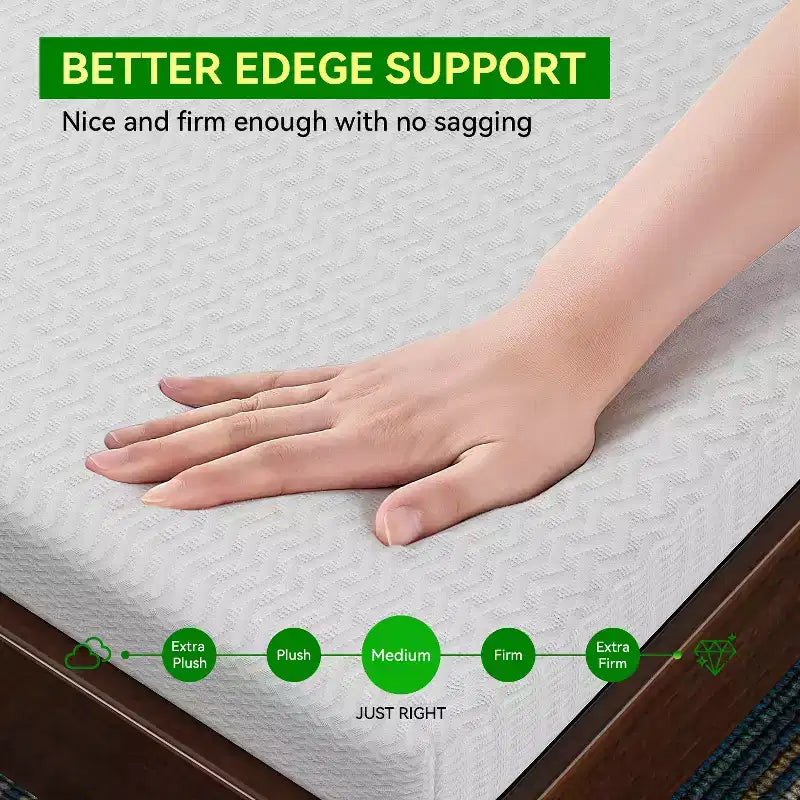 Materasso in memory foam con infusione di tè verde, rigidità media, 13 cm, singolo/doppio/matrimoniale/king size