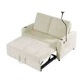 CLIHOME 53.9 Modern Loveseat Pull-out Sofa Bed with Adjustable Backrest, Three Charging Ports and Side Storage Pockets