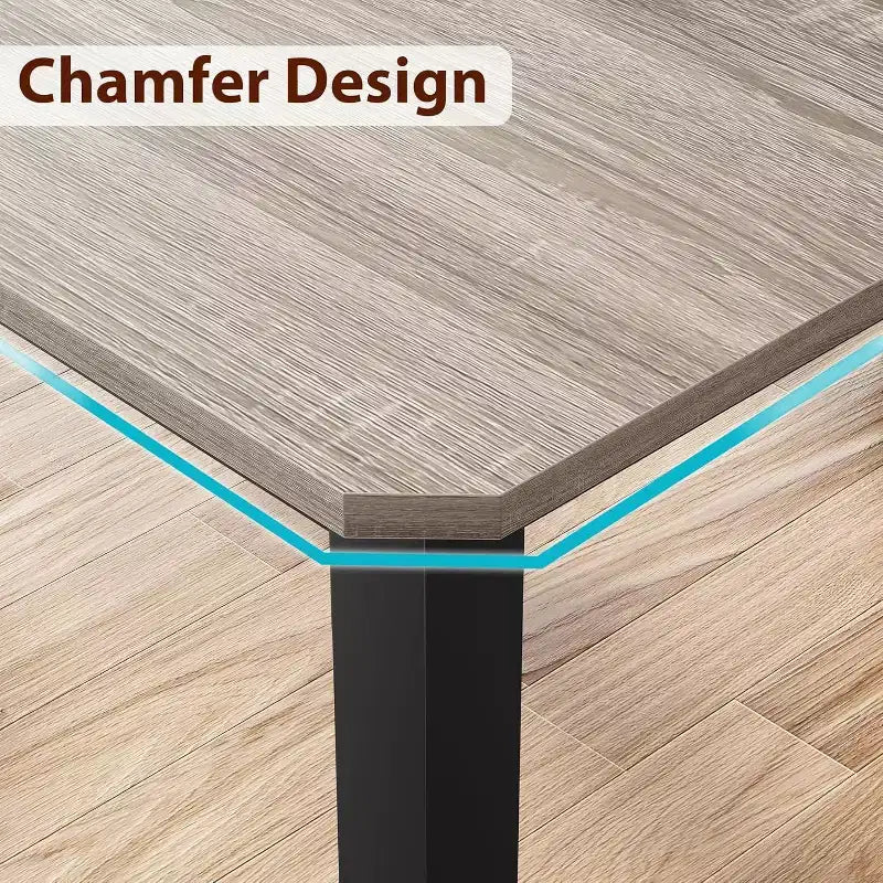 Tavolo da pranzo in legno industriale per 6-8 persone, nero/grigio/color retrò, rettangolare 78"