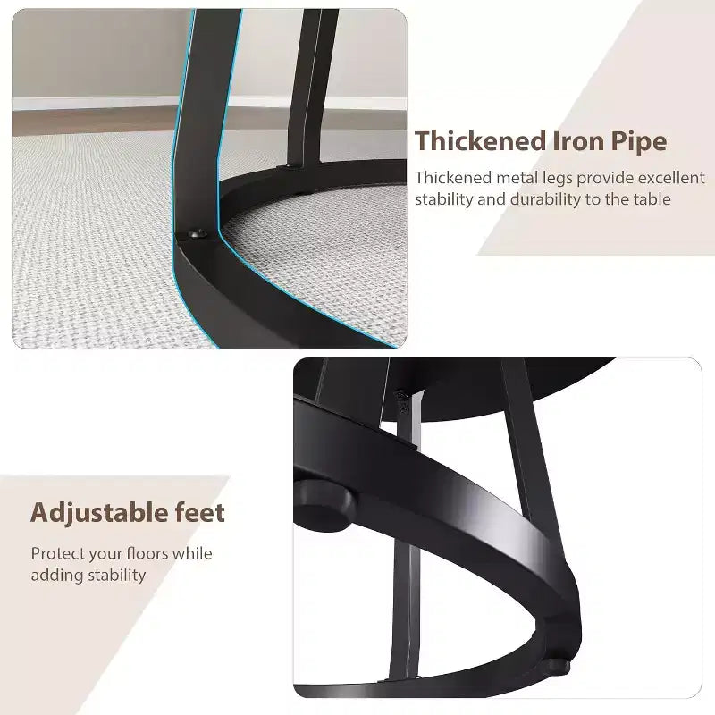 Tavolo da Pranzo Rotondo per 4-6, 120 cm, Base Contenitore — Nero / Grigio / Naturale / Legno+Nero