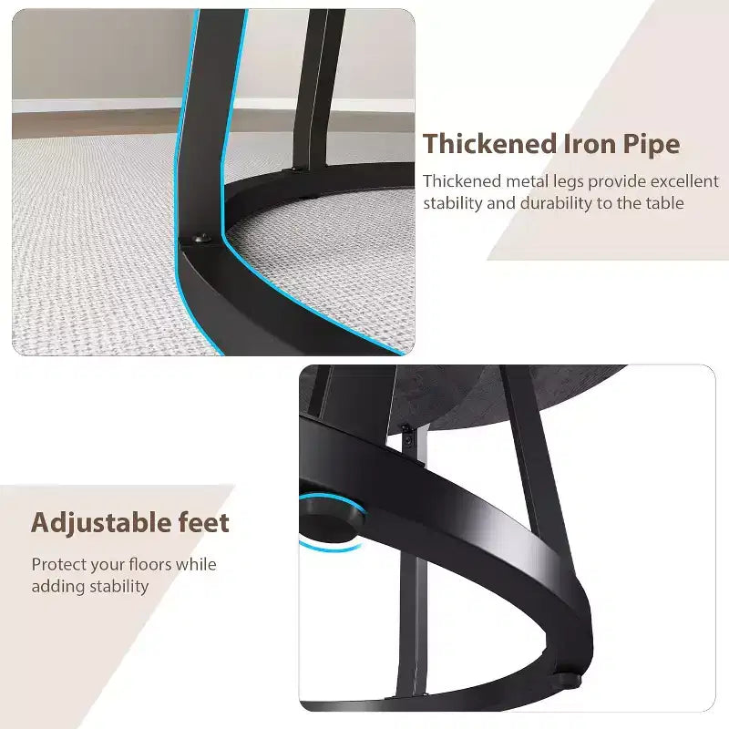 Tavolo da Pranzo Rotondo per 4-6, 120 cm, Base Contenitore — Nero / Grigio / Naturale / Legno+Nero