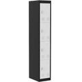 GustoWave Slim Metal Locker Cabinet 4-Door Narrow | Heavy-Duty Rust-Resistant Steel w/Ventilation | Gym & Office Storage for School