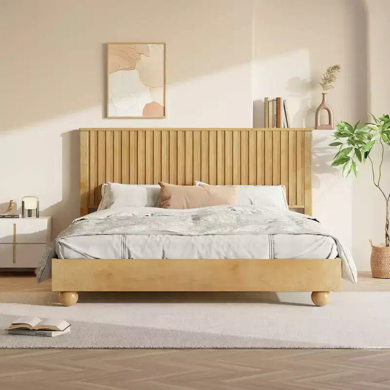 Christopher Knight Home Elion Farmhouse Wooden Bed with Reeded Headboard
