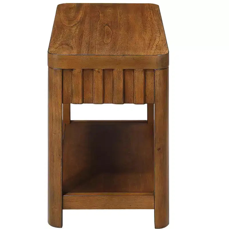 Tavolino marrone rettangolare con ripiano aperto, 63,5 cm