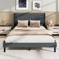 Struttura Letto Imbottita Queen Size Grigio Scuro per 1-2 Persone