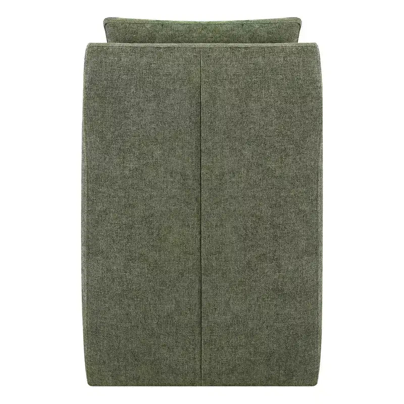 Sedia da pranzo con braccioli e rotelle in tessuto beige/verde/lino/grano, 1 posto