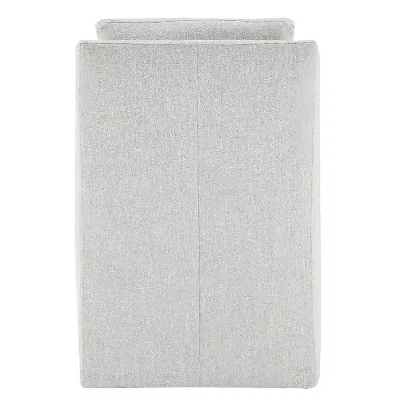 Sedia da pranzo con braccioli e rotelle in tessuto beige/verde/lino/grano, 1 posto
