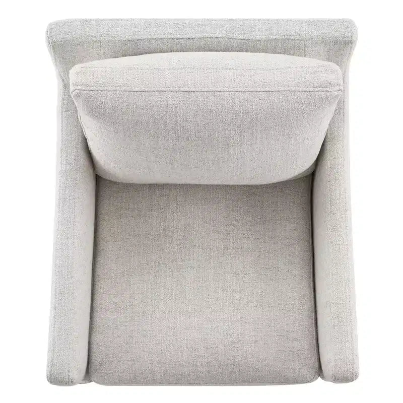 Sedia da pranzo con braccioli e rotelle in tessuto beige/verde/lino/grano, 1 posto