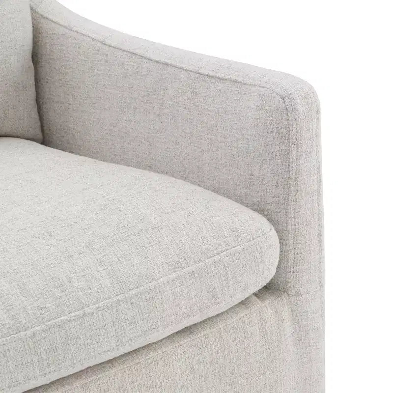 Sedia da pranzo con braccioli e rotelle in tessuto beige/verde/lino/grano, 1 posto