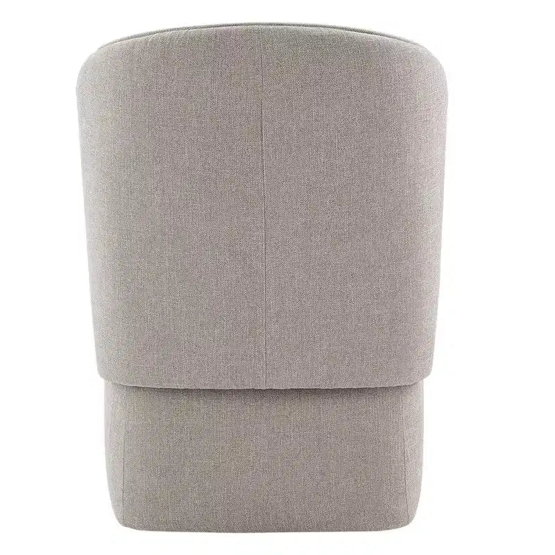 Sedia da pranzo imbottita beige/grano con rotelle e schienale avvolgente, 1 posto
