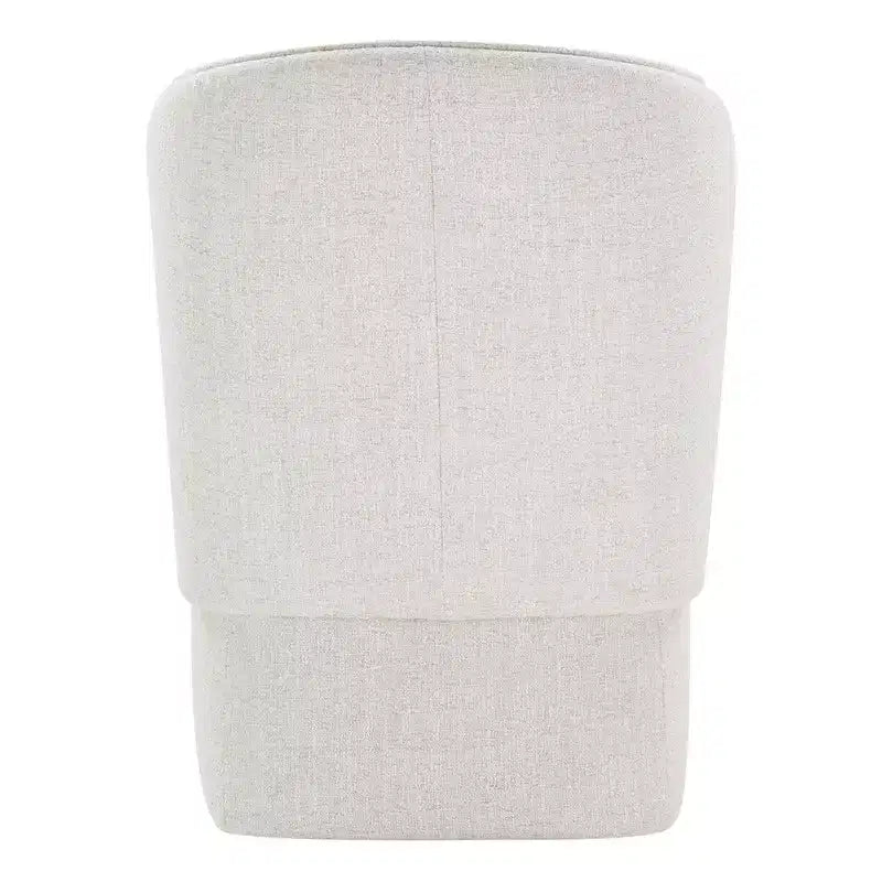 Sedia da pranzo imbottita beige/grano con rotelle e schienale avvolgente, 1 posto