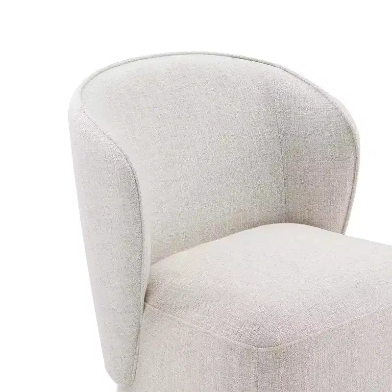 Sedia da pranzo imbottita beige/grano con rotelle e schienale avvolgente, 1 posto
