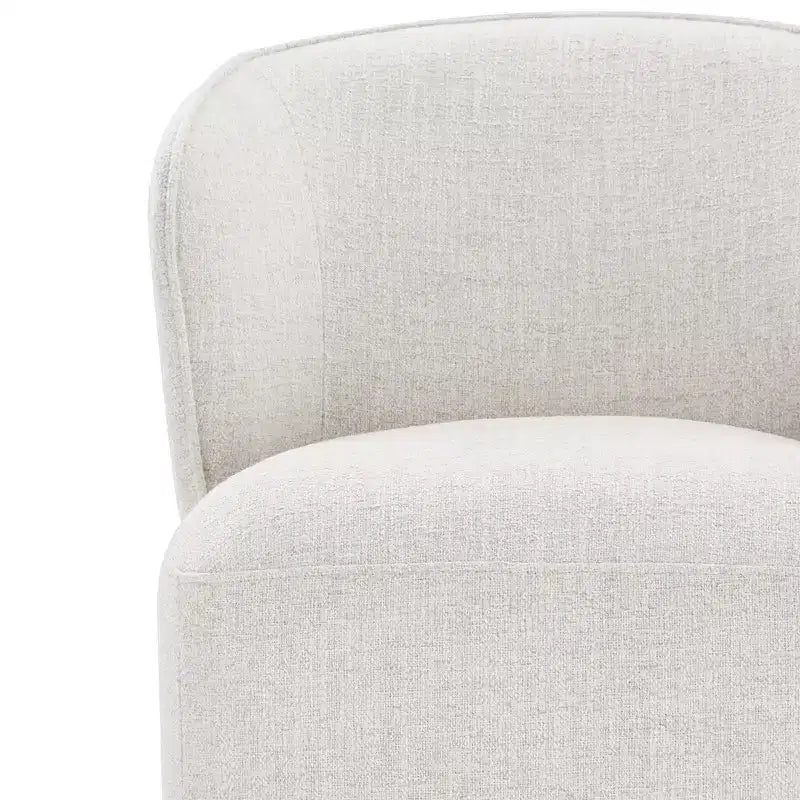 Sedia da pranzo imbottita beige/grano con rotelle e schienale avvolgente, 1 posto