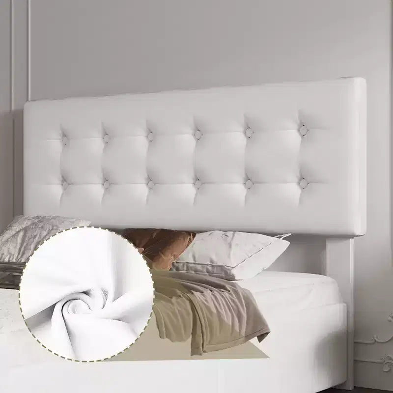 Letto a piattaforma imbottito Queen con 4 cassetti e testiera, 1 persona