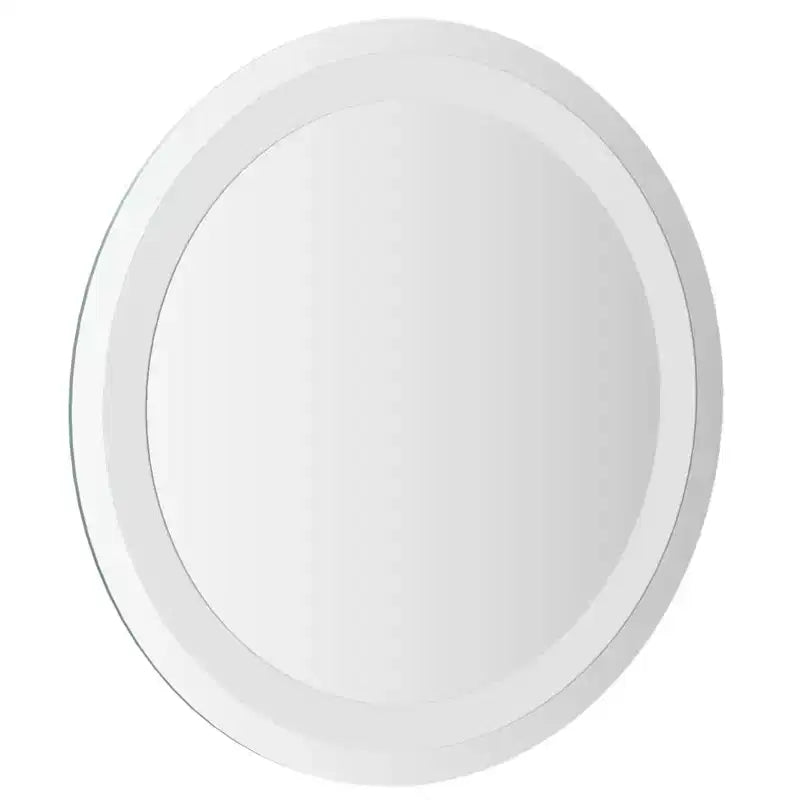 Specchio da bagno rotondo a parete con LED, argento, 15.7"