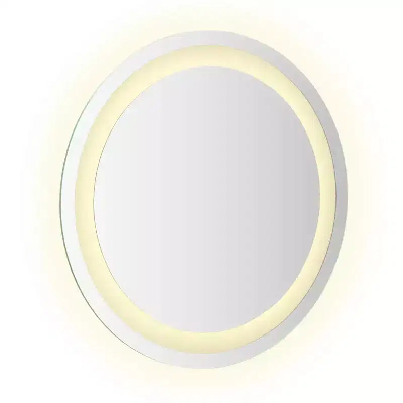 Specchio da bagno rotondo a parete con LED, argento, 15.7"