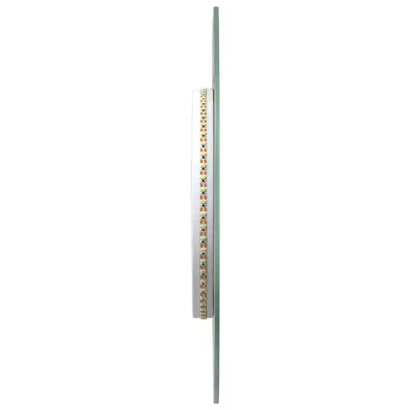 Specchio da bagno rotondo a parete con LED, argento, 15.7"