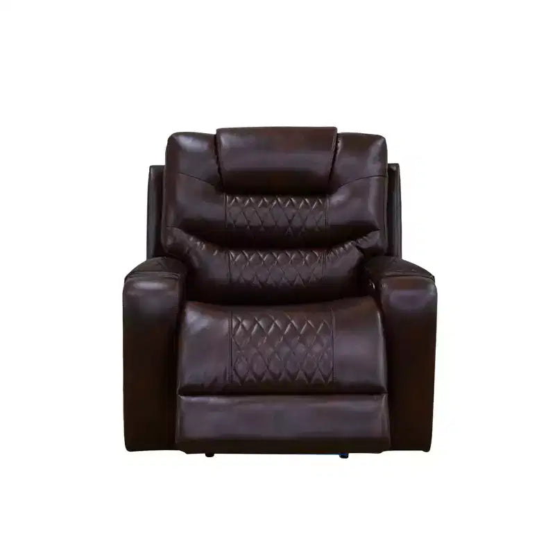 Poltrona reclinabile in pelle marrone scuro - 1 posto