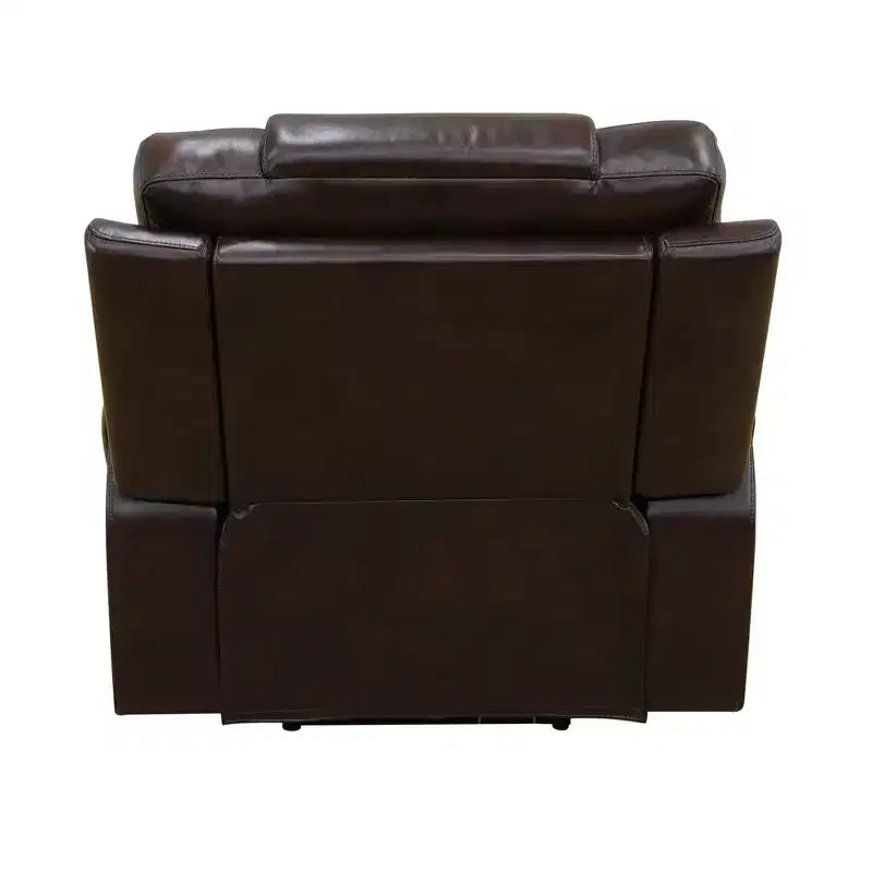 Poltrona reclinabile in pelle marrone scuro - 1 posto