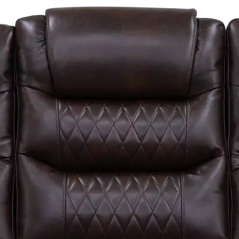 Poltrona reclinabile in pelle marrone scuro - 1 posto