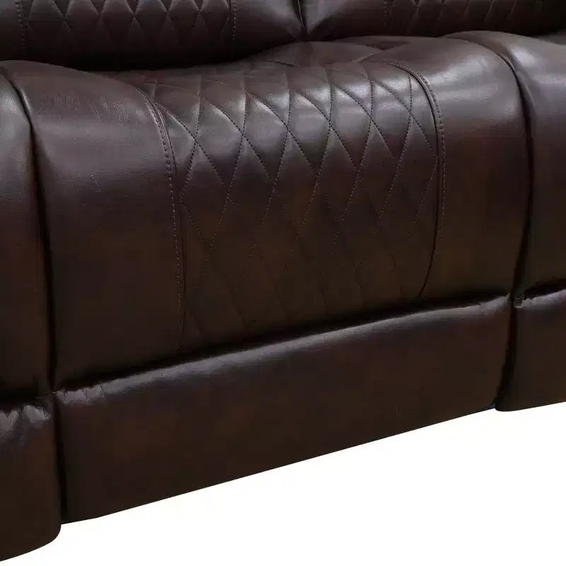 Poltrona reclinabile in pelle marrone scuro - 1 posto