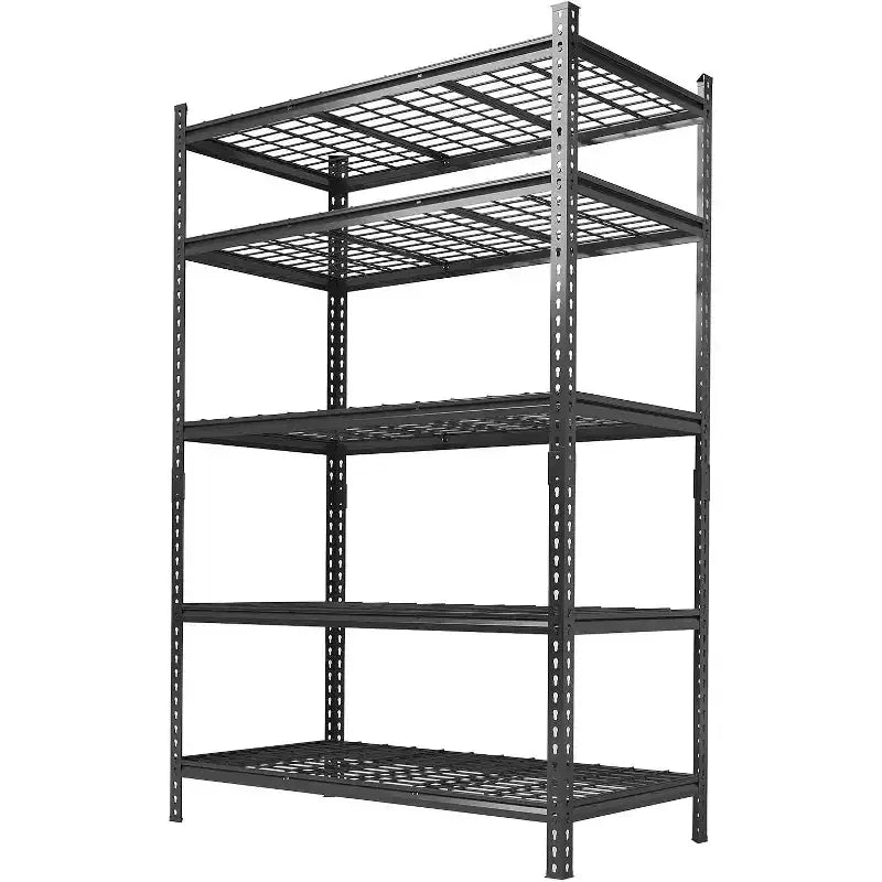 Scaffale metallico regolabile a 5 ripiani, nero