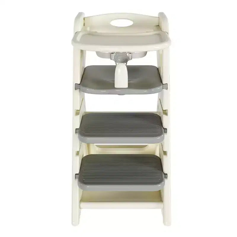 Seggiolone 3 in 1 regolabile per bambini, bianco e antracite/grigio/verde, per 1 bambino con vassoio e cintura di sicurezza
