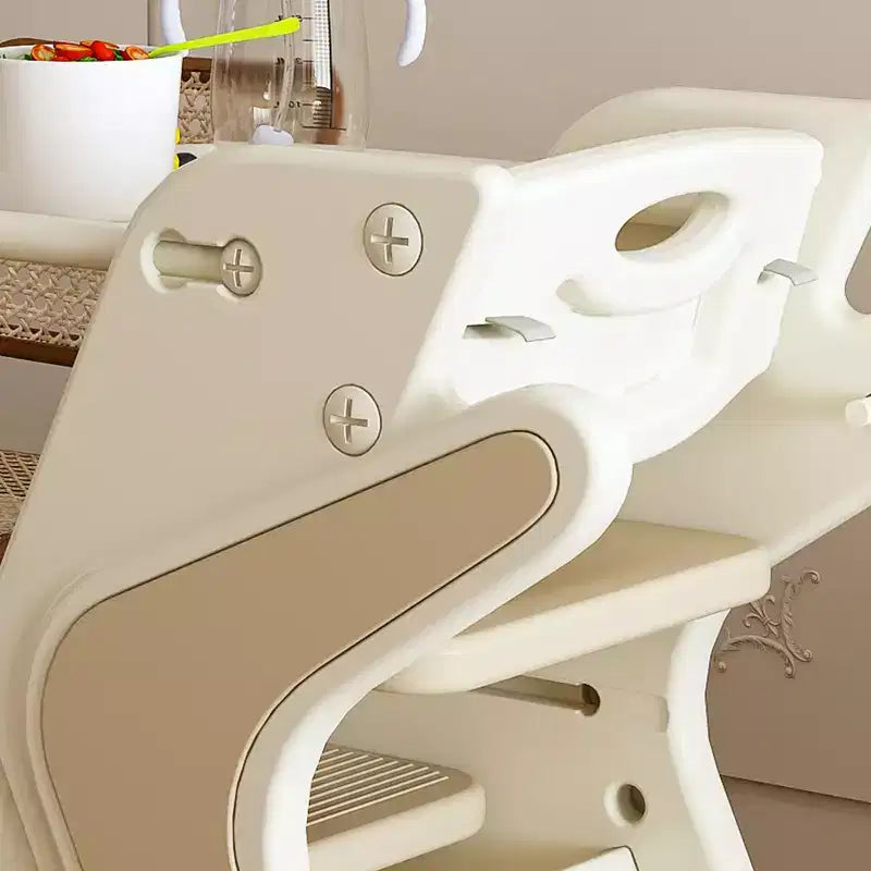 Seggiolone 3 in 1 regolabile per bambini, bianco e antracite/grigio/verde, per 1 bambino con vassoio e cintura di sicurezza