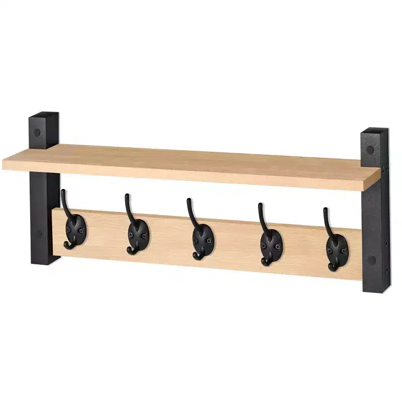 Mensola galleggiante da 24" con 5 ganci – Nero / Marrone / Grigio / Acero / Bianco