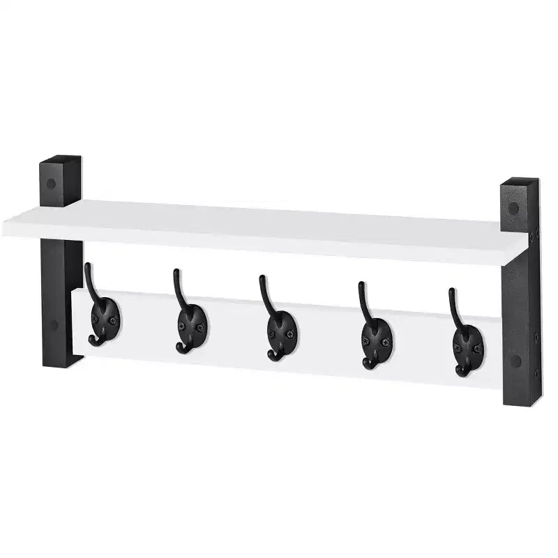 Mensola galleggiante da 24" con 5 ganci – Nero / Marrone / Grigio / Acero / Bianco