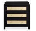 Delta Children Theo 3 Drawer Dresser with Changing Top, Ebony and Textured Almond