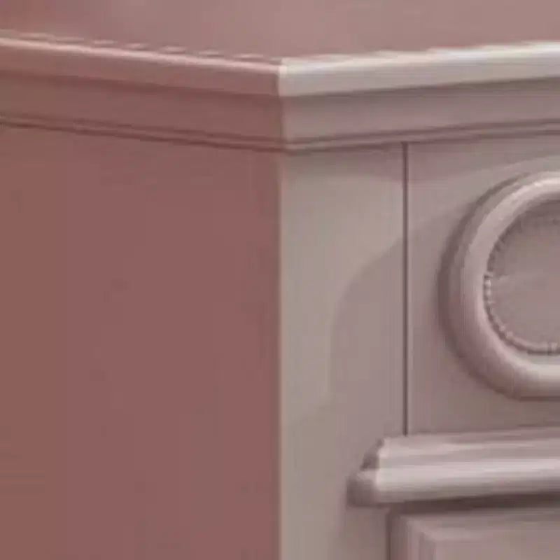 Comodino in legno bianco floreale, a 2 cassetti