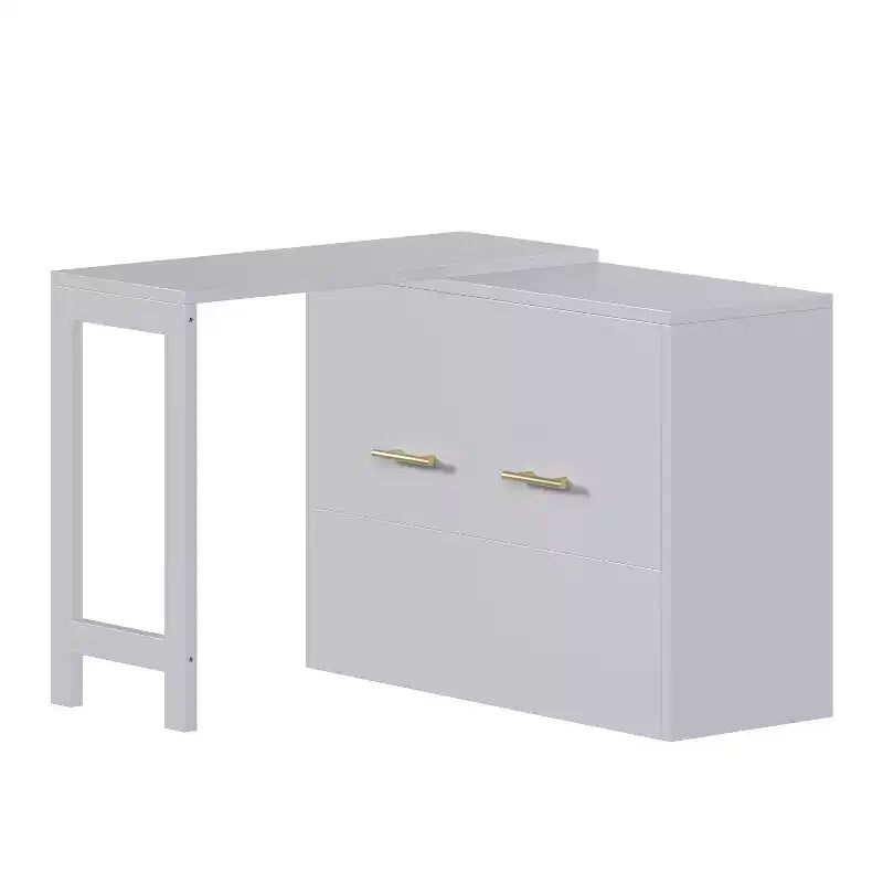 Letto a scomparsa Twin bianco con scrivania, 1 posto letto