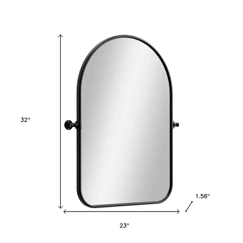 Specchio da Parete in Metallo Nero ad Arco